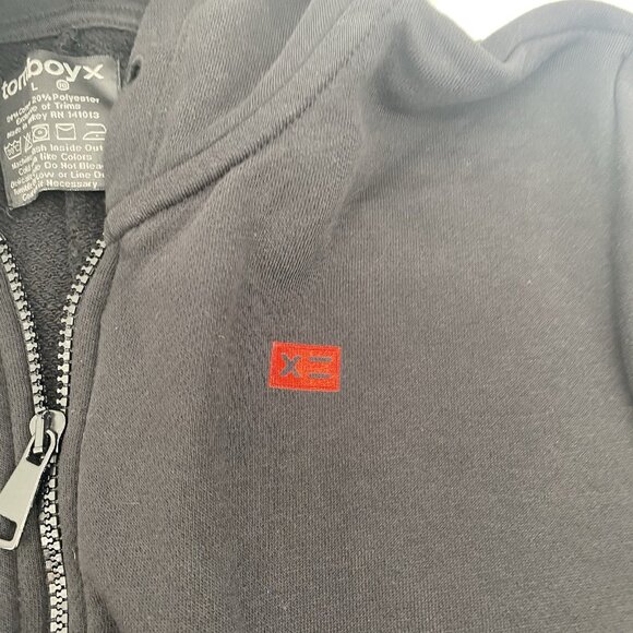 TomboyX Women's Size Large Metallic Rainbow Anytime Romper Pockets Hood Black - Picture 10 of 11